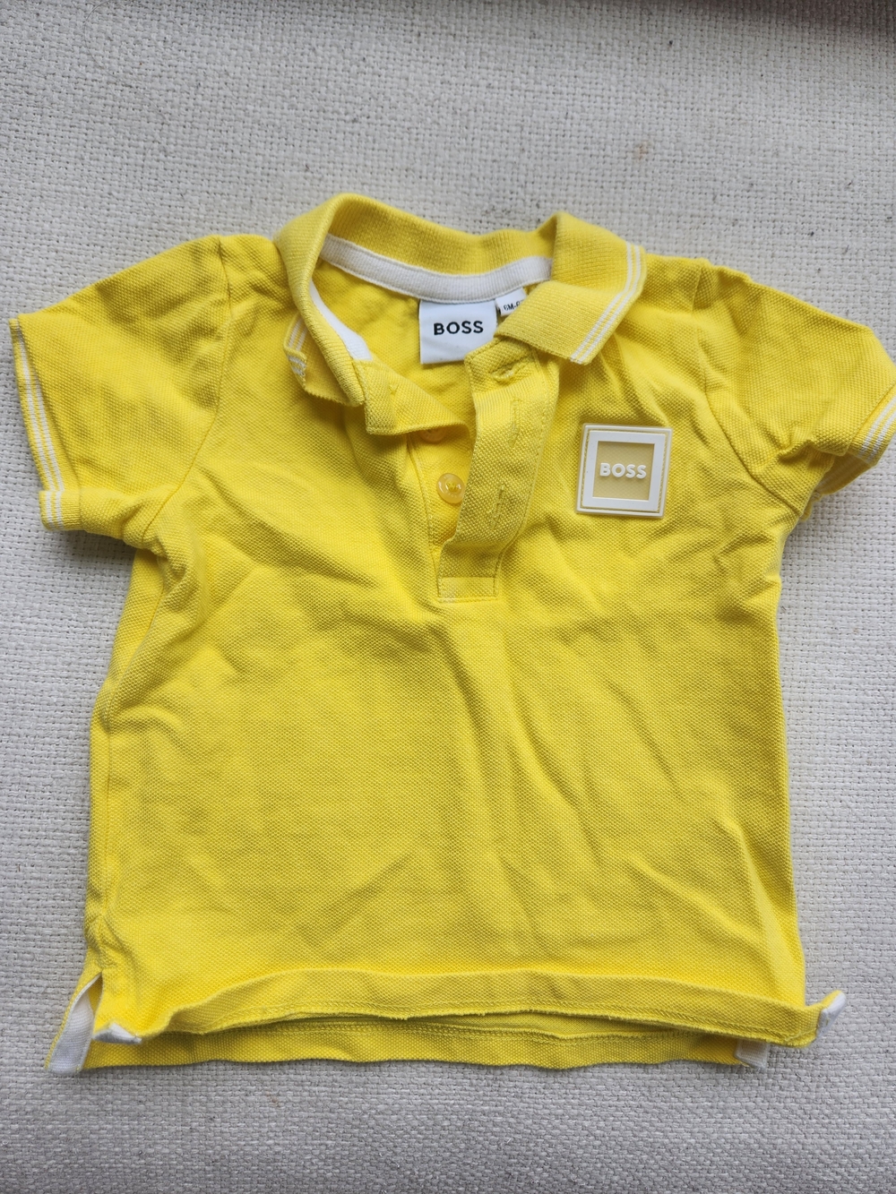 BOSS Bright Yellow Logo Polo for Kids